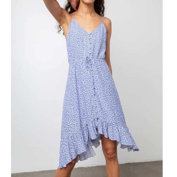 Rails Frida Dress in Sky Blue Daisies High Low Hem - Picture 1 of 9